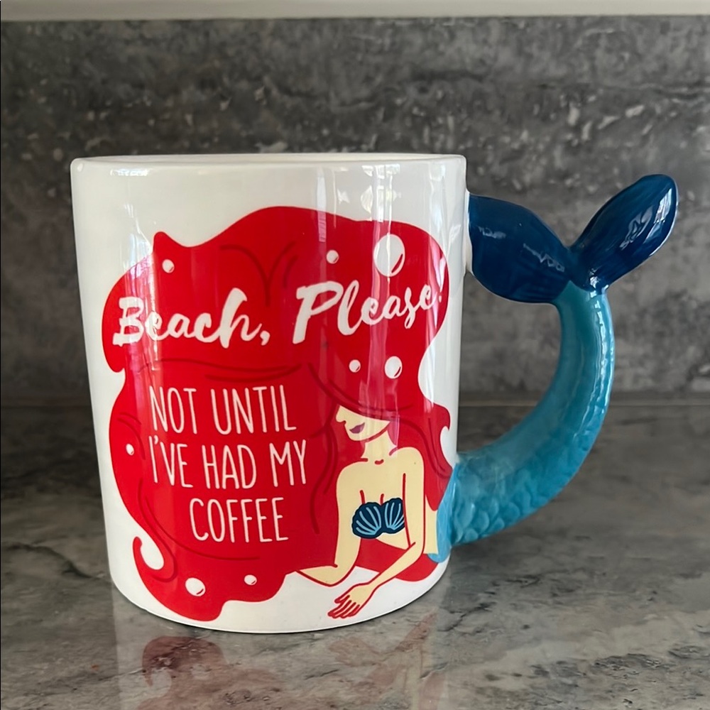 NWOT Mermaid Coffee Mug with Blue Tail Handle